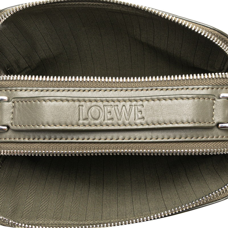ロエベ アナグラム カメラバッグ ハンドバッグ ショルダーバッグ 2WAY カーキ グリーン レザー レディース LOEWE 【中古】