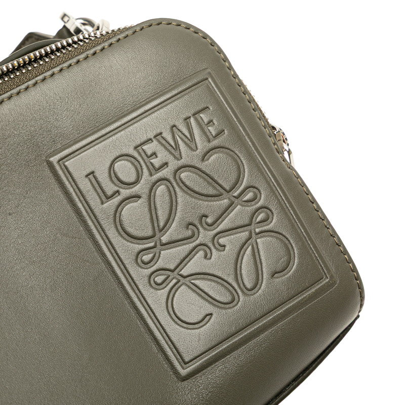 ロエベ アナグラム カメラバッグ ハンドバッグ ショルダーバッグ 2WAY カーキ グリーン レザー レディース LOEWE 【中古】