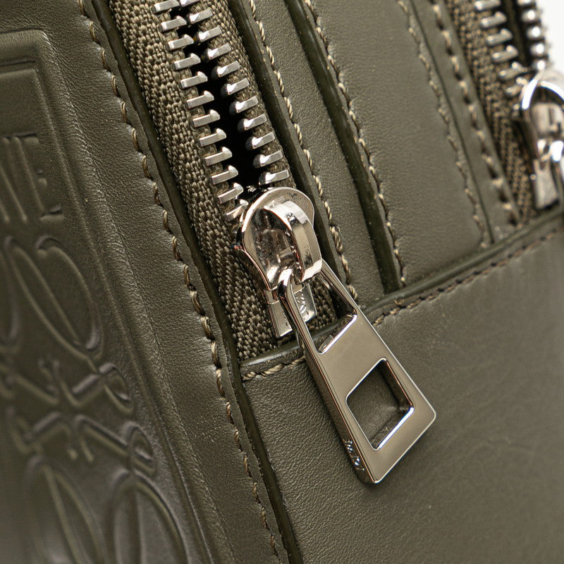 ロエベ アナグラム カメラバッグ ハンドバッグ ショルダーバッグ 2WAY カーキ グリーン レザー レディース LOEWE 【中古】