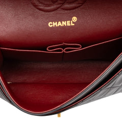 シャネル マトラッセ25 ココマーク ダブルフラップ ショルダーバッグ ブラック ゴールド金具 ラムスキン レディース CHANEL 中古