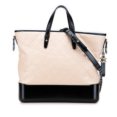 シャネル ガブリエル ココマーク ハンドバッグ ショルダーバッグ 2WAY ベージュ ブラック ラムスキン レディース CHANEL 【中古】