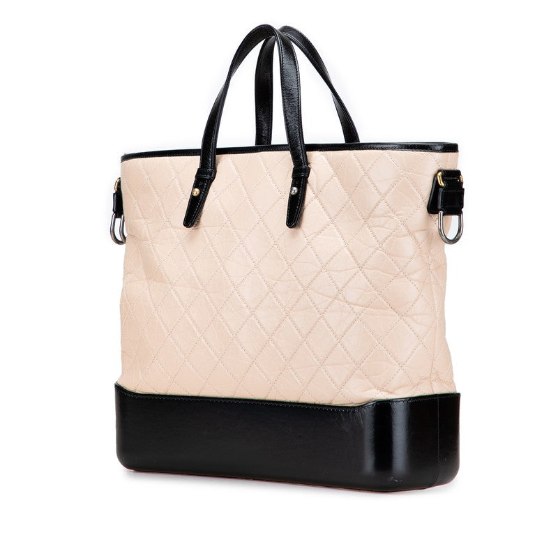 シャネル ガブリエル ココマーク ハンドバッグ ショルダーバッグ 2WAY ベージュ ブラック ラムスキン レディース CHANEL 【中古】