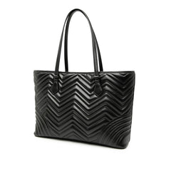 グッチ GGマーモント キルティング トートバッグ ショルダーバッグ 739684 ブラック レザー レディース GUCCI 【中古】