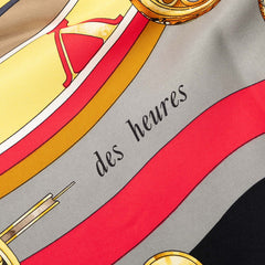 エルメス カレ90 la ronde des heures 時ノ輪舞 スカーフ 大判 マルチカラー シルク レディース HERMES 【中古】