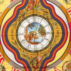 エルメス カレ90 la ronde des heures 時ノ輪舞 スカーフ 大判 マルチカラー シルク レディース HERMES 【中古】