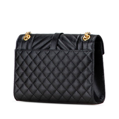 サンローラン エンヴェロープ チェーンショルダーバッグ ハンドバッグ ブラック ゴールド レザー レディース SAINT LAURENT 【中古】