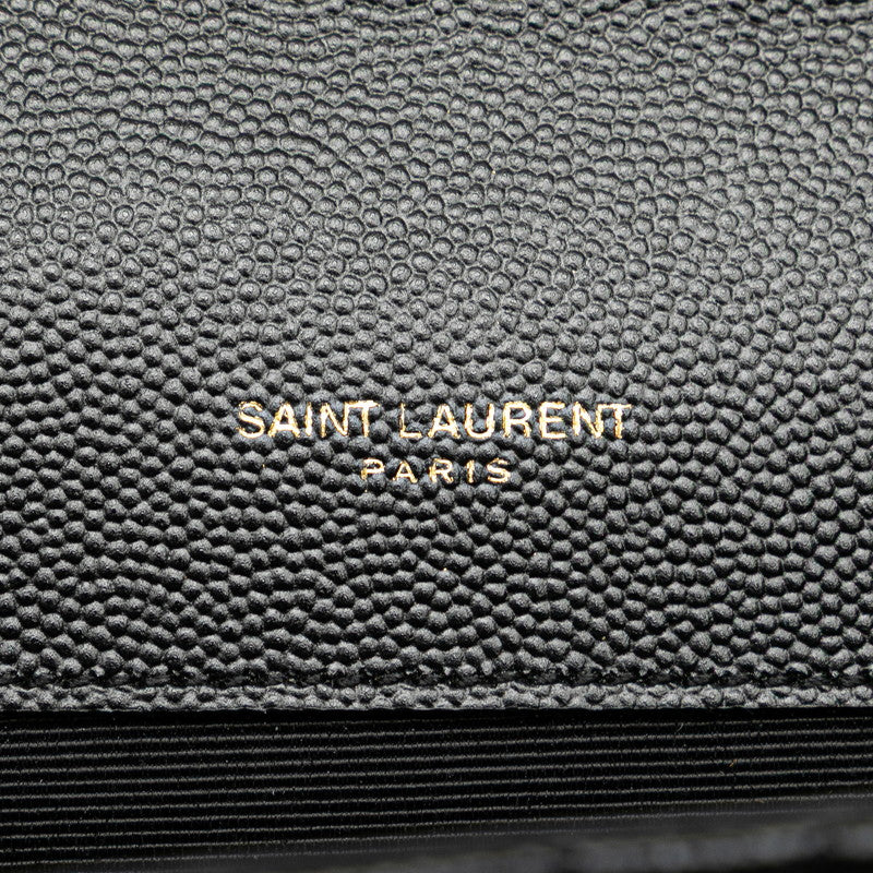 サンローラン エンヴェロープ チェーンショルダーバッグ ハンドバッグ ブラック ゴールド レザー レディース SAINT LAURENT 【中古】
