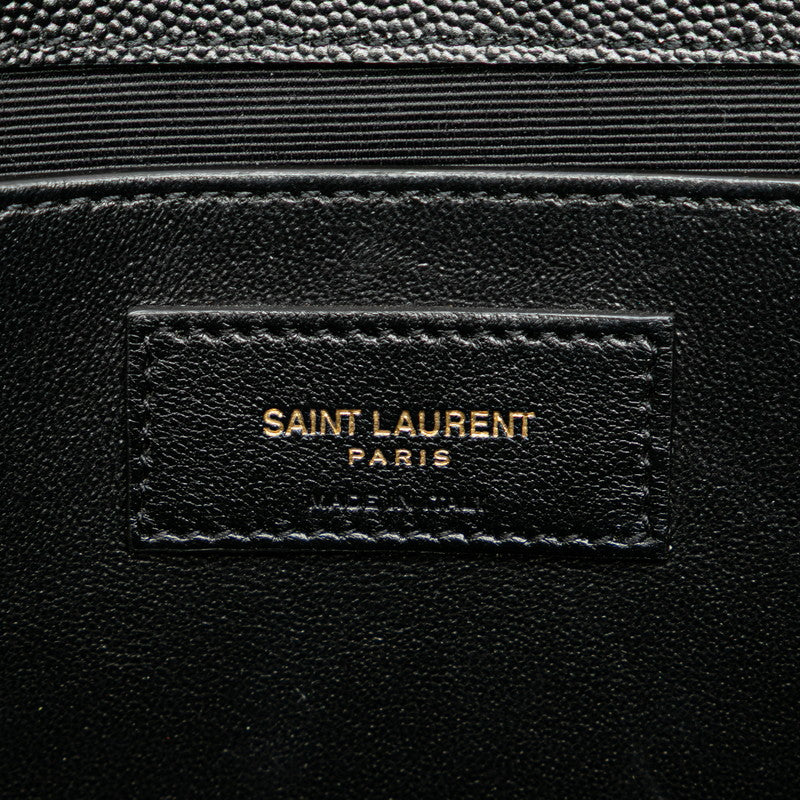サンローラン エンヴェロープ チェーンショルダーバッグ ハンドバッグ ブラック ゴールド レザー レディース SAINT LAURENT 【中古】