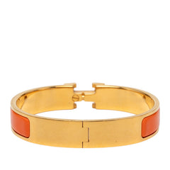 エルメス クリックH PM ブレスレット ゴールド オレンジ メッキ エナメル レディース HERMES 【中古】