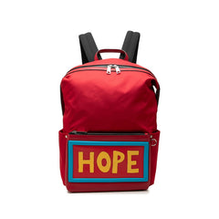フェンディ ボキャブラリー HOPE ホープ リュックサック バックパック 7VZ035 レッド ナイロン レザー レディース FENDI 中古