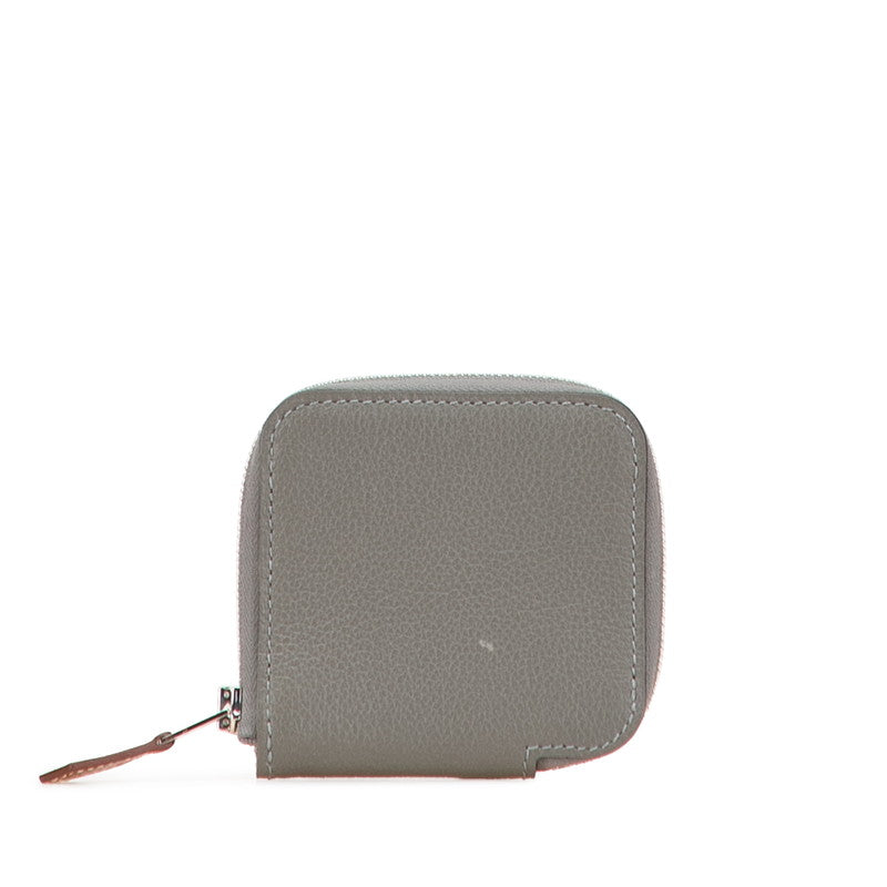 エルメス アザップ シルクイン コンパクト コインケース グリメイヤー グレー系 エバーカラー レディース HERMES 【中古】