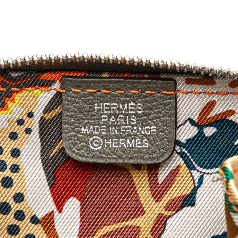 エルメス アザップ シルクイン コンパクト コインケース グリメイヤー グレー系 エバーカラー レディース HERMES 【中古】