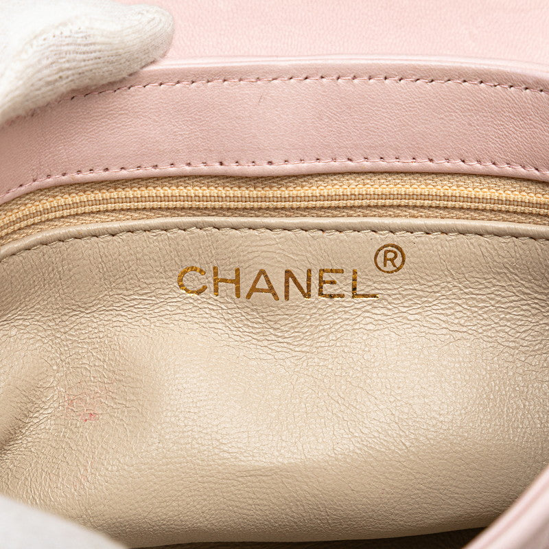 シャネル マトラッセ ココマーク フリンジ チェーン ショルダーバッグ ピンク ラムスキン レディース CHANEL 【中古】