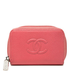 シャネル ココマーク コインケース 小銭入れ ピンク キャビアスキン レディース CHANEL 【中古】