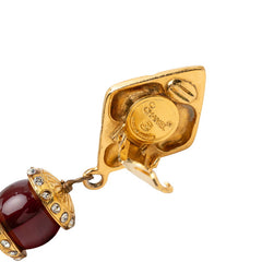 シャネル イヤリング ゴールド ボルドー メッキ ラインストーン レディース CHANEL 【中古】
