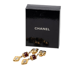 シャネル イヤリング ゴールド ボルドー メッキ ラインストーン レディース CHANEL 【中古】