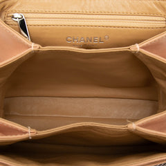 シャネル ココマーク マトラッセ チェーンショルダーバッグ ベージュ シルバー金具 レザー レディース CHANEL 【中古】