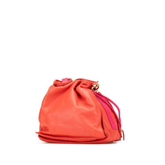 ロエベ アナグラム フラメンコ22 斜め掛け ショルダーバッグ レッド ピンク レザー レディース LOEWE 【中古】