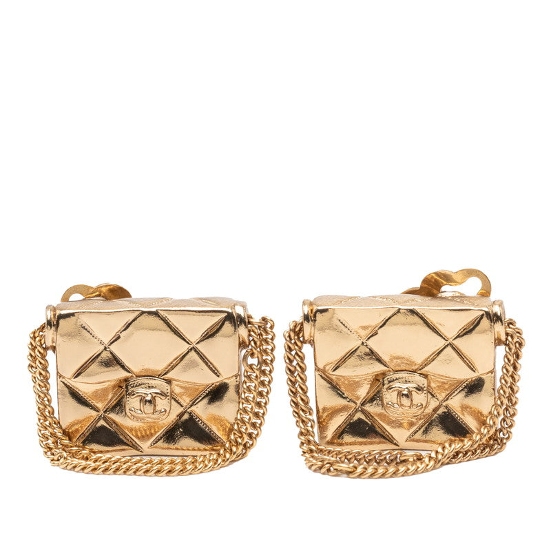 シャネル マトラッセ バッグモチーフ イヤリング ゴールド メッキ レディース CHANEL 【中古】