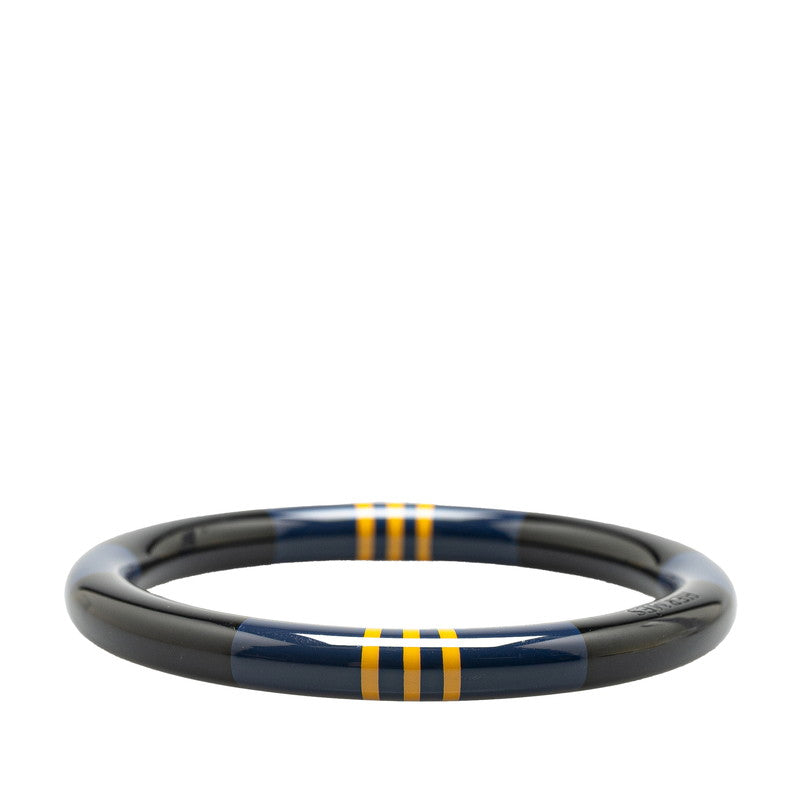 エルメス ジャンピング ロカバール ブレスレット バングル ネイビー ブラック ラッカーウッド レディース HERMES 【中古】