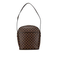 ルイ ヴィトン ダミエ イパネマGM ショルダーバッグ N51292 ブラウン PVC レザー レディース LOUIS VUITTON 中古