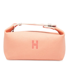エルメス ブリッド ア ブラッグ PM ハンドバッグ ポーチ グアバ ピンク シルバー金具 キャンバス レディース HERMES 【中古】