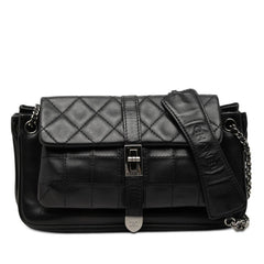 シャネル ココマーク 2.55 マトラッセ チェーンショルダーバッグ ブラック ラムスキン レディース CHANEL 【中古】