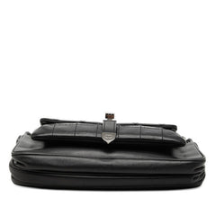 シャネル ココマーク 2.55 マトラッセ チェーンショルダーバッグ ブラック ラムスキン レディース CHANEL 【中古】