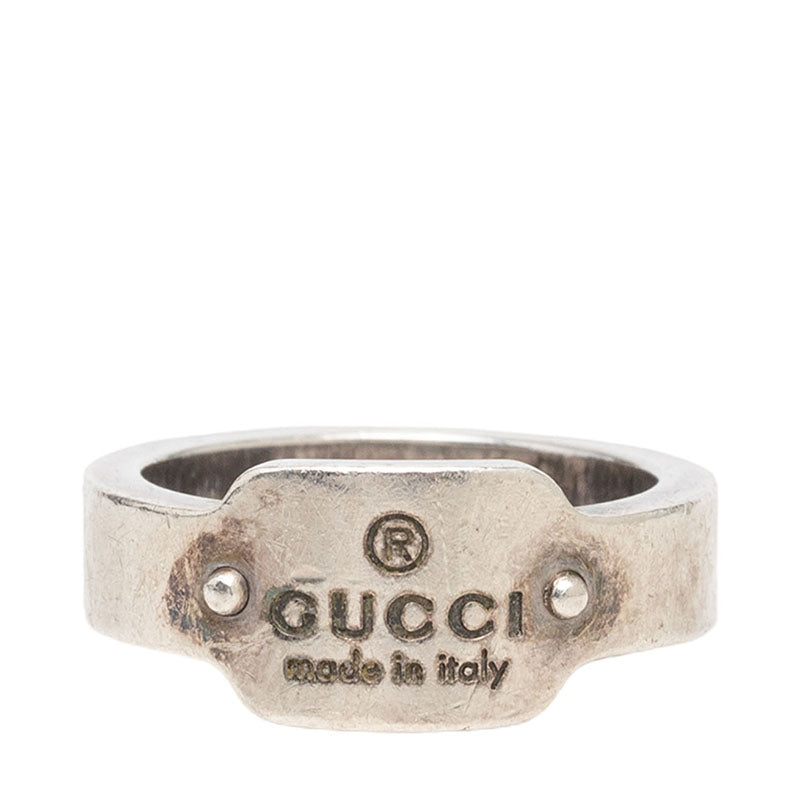 グッチ ロゴ リング 指輪 #11 SV925 シルバー レディース GUCCI 【中古】