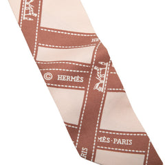 エルメス ツイリー ボルデュック BOLDUC スカーフ ピンク系 シルク レディース HERMES 【中古】