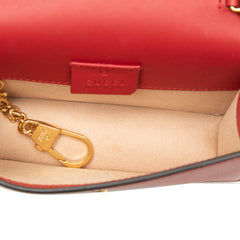 グッチ シルヴィ ミニ チェーン ショルダーバッグ 494646 レッド マルチカラー レザー レディース GUCCI 【中古】