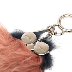 フェンディ モンスター ウィッチーズ キーホルダー チャーム バッグチャーム ピンク ブルー ファー レディース FENDI 【中古】
