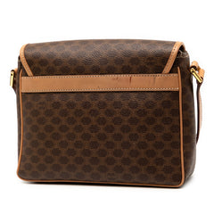 セリーヌ マカダム ショルダーバッグ ブラウン PVC レザー レディース CELINE 【中古】