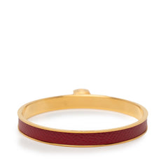 エルメス ケリーバングル カデナ モチーフ バングル ゴールド レッド メッキ レザー レディース HERMES 【中古】