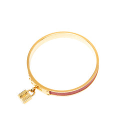 エルメス ケリーバングル カデナ モチーフ バングル ゴールド レッド メッキ レザー レディース HERMES 【中古】
