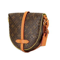 ルイ ヴィトン モノグラム ペルフォ フロール シャンティ ショルダーバッグ M94086 ブラウン イエロー PVC レザー レディース LOUIS VUITTON 【中古】