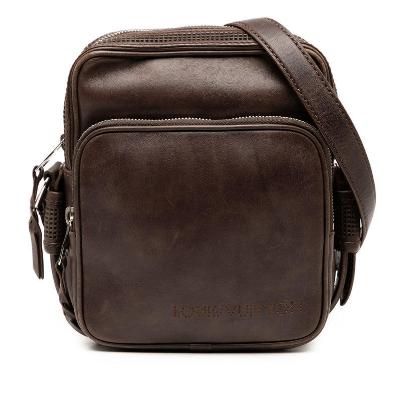 ルイ ヴィトン キュイールベキア トロターMM 斜め掛け ショルダーバッグ M95320 ブラウン レザー レディース LOUIS VUITTON 【中古】