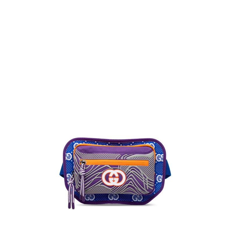 グッチ GGナイロン ベルトバッグ ボディバッグ 752102 ブルー パープル オレンジ ナイロン ラバー メンズ GUCCI 【中古】