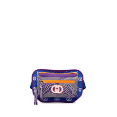 グッチ GGナイロン ベルトバッグ ボディバッグ 752102 ブルー パープル オレンジ ナイロン ラバー メンズ GUCCI 【中古】