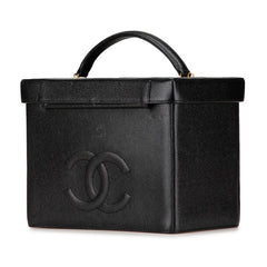 シャネル ココマーク バニティバッグ ショルダーバッグ 2WAY ブラック キャビアスキン レディース CHANEL 【中古】