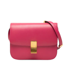 セリーヌ クラシックボックス ショルダーバッグ ピンク レザー レディース CELINE 中古