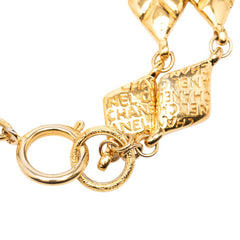 シャネル ロゴ マトラッセ ブレスレット ダブルチェーン ゴールド メッキ レディース CHANEL 【中古】