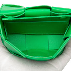 ボッテガヴェネタ マキシイントレチャート カセット ショルダーバッグ グリーン レザー レディース BOTTEGAVENETA 【中古】