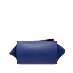 セリーヌ トラペーズ ハンドバッグ ショルダーバッグ 2WAY トリコロール ブルー スウェード レザー レディース CELINE 【中古】
