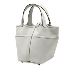 エルメス ピコタンロック カーゴPM ハンドバッグ ブルーグラシエ ヴォースイフト トワルゴエラン レディース HERMES 【中古】