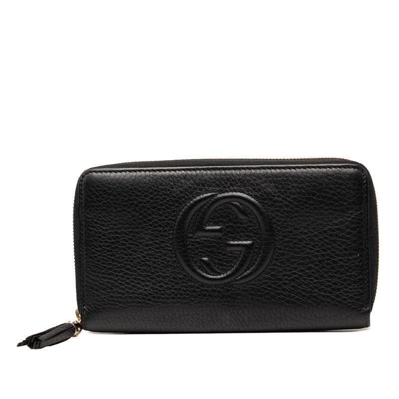 グッチ インターロッキングG ソーホー タッセル ラウンドファスナー 長財布 308280 ブラック レザー レディース GUCCI 【中古】