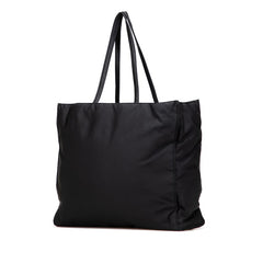 プラダ 三角ロゴプレート トートバッグ 1BG421 ブラック ナイロン レザー レディース PRADA 【中古】