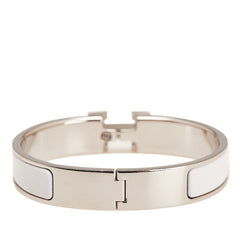 エルメス クリックH PM バングル シルバー ホワイト レッド メタル レディース HERMES 【中古】