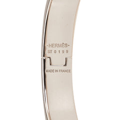 エルメス クリックH PM バングル シルバー ホワイト レッド メタル レディース HERMES 【中古】
