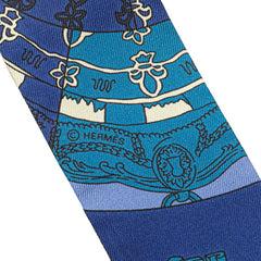 エルメス ツイリー Objets de Curiosite オブジェ ドゥ キュリオジテ スカーフ ブルー グレー マルチカラー シルク レディース HERMES 【中古】